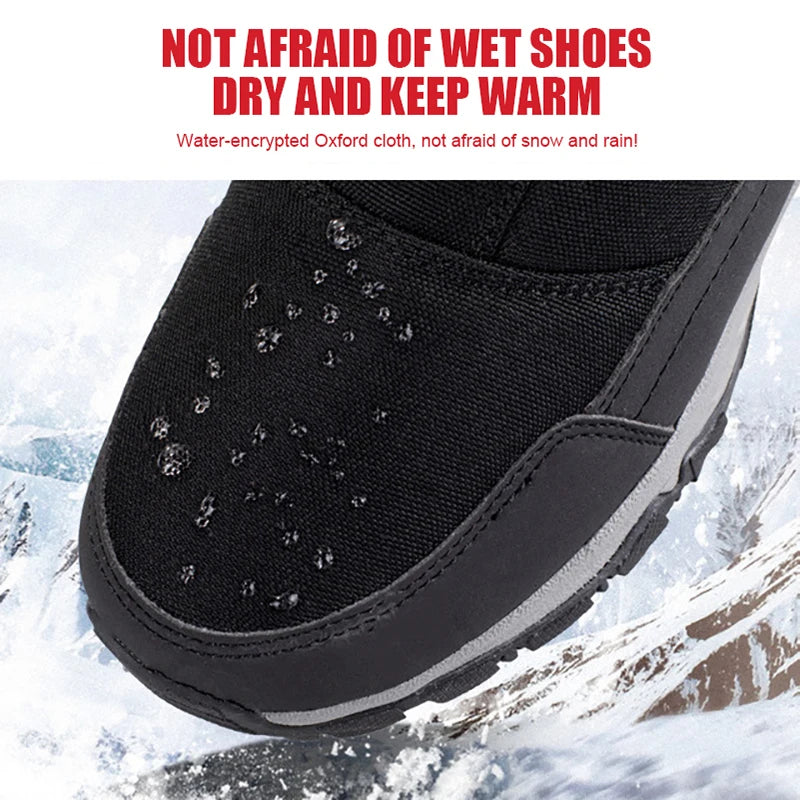 Winter Mens Hiking Boots Couple Snow Boots Plus Velvet Warm Side Zipper Outdoor Casual Short Boots Resistance Men Cotton Shoes