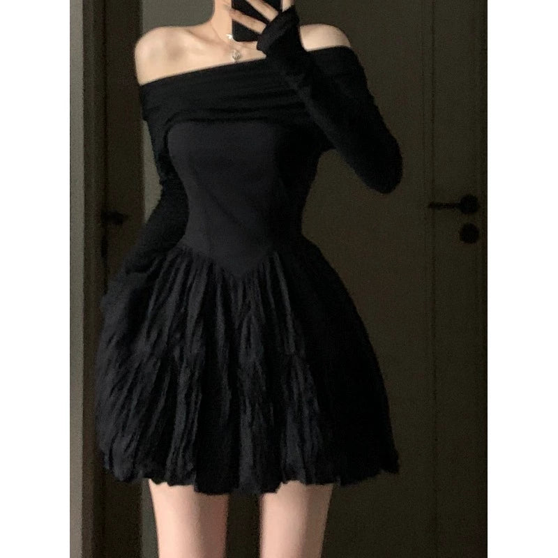 Socialite Black A- line Dress