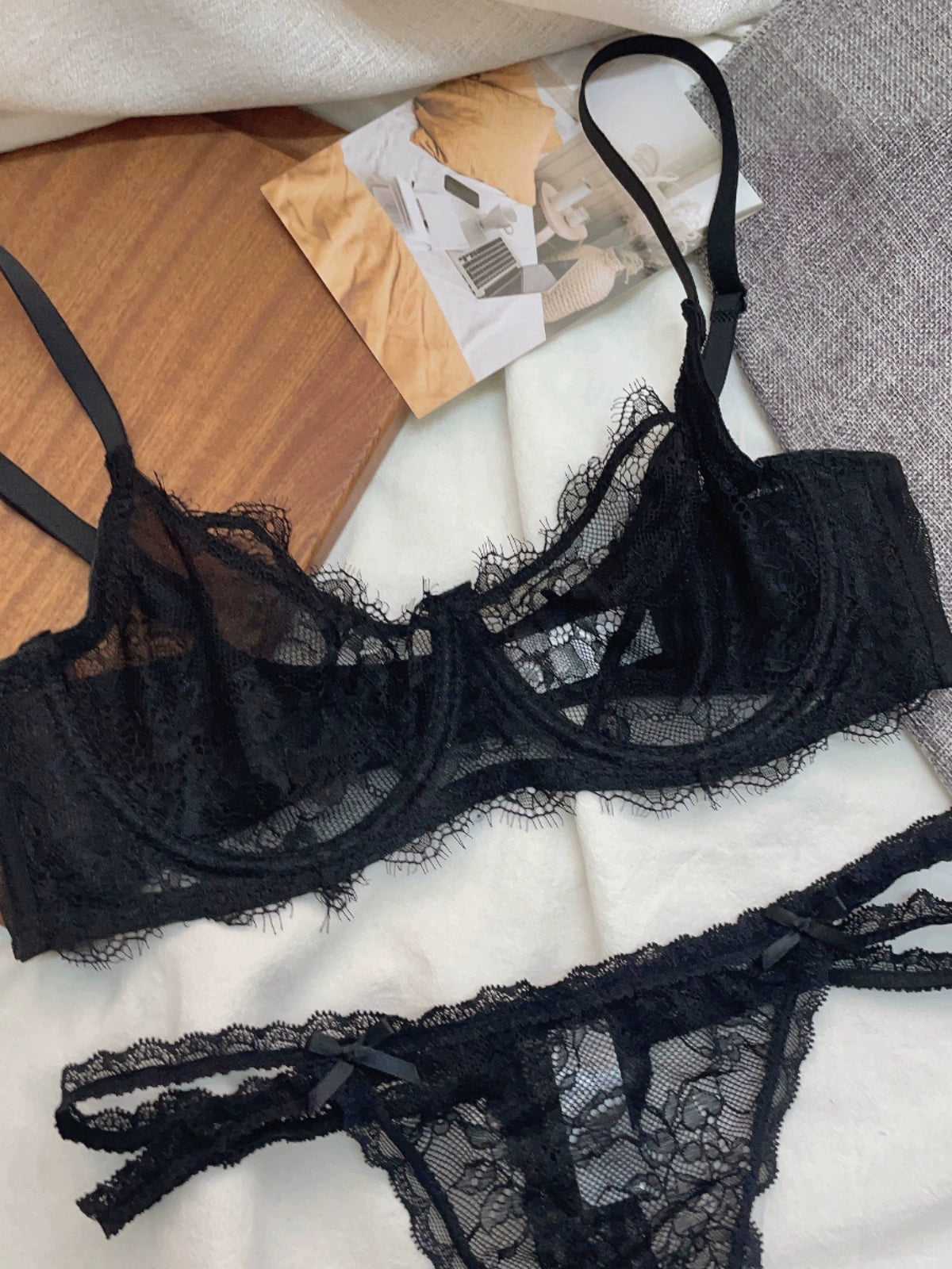 Ultrathin Black Lace Intimates