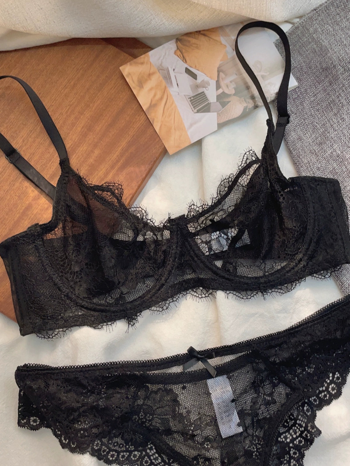 Ultrathin Black Lace Intimates