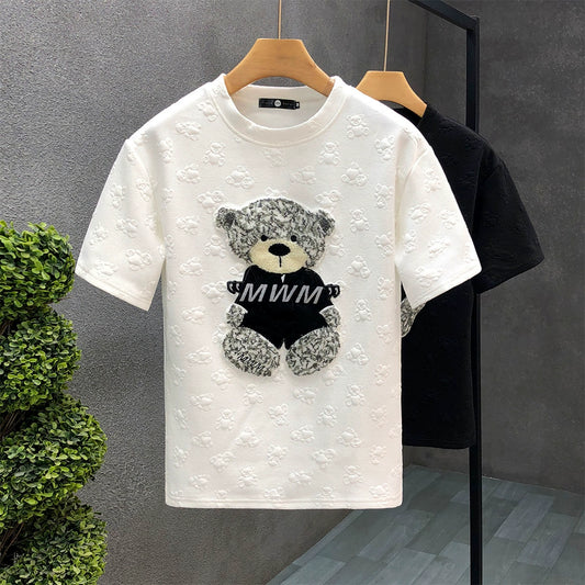 Bear Embroidery Short sleeve T-shirt