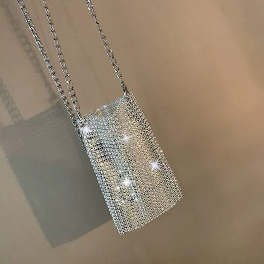 Mini Rhinestone Chain Casual Pouch