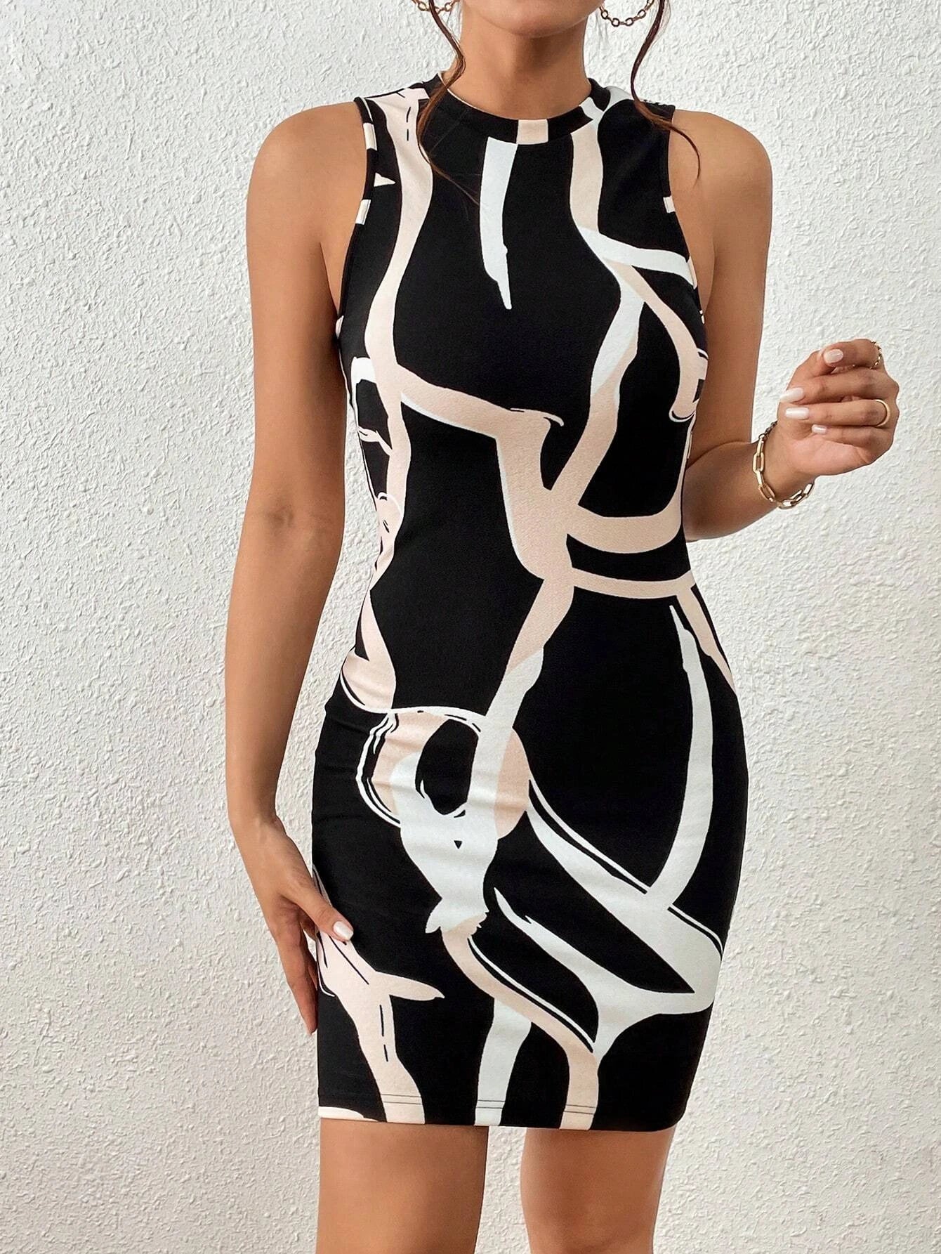 Allover Print Bodycon Dress