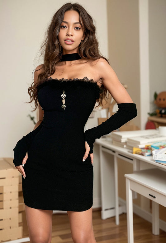 Off-Shoulder Bodycon Dress Tube Top