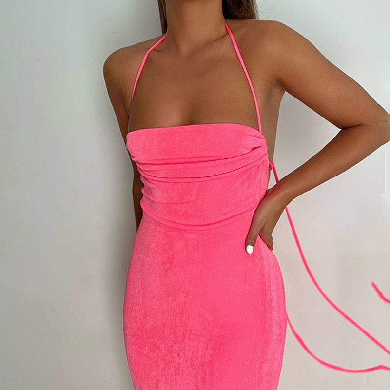 Backless Sexy Spaghetti Strap Slim Dress