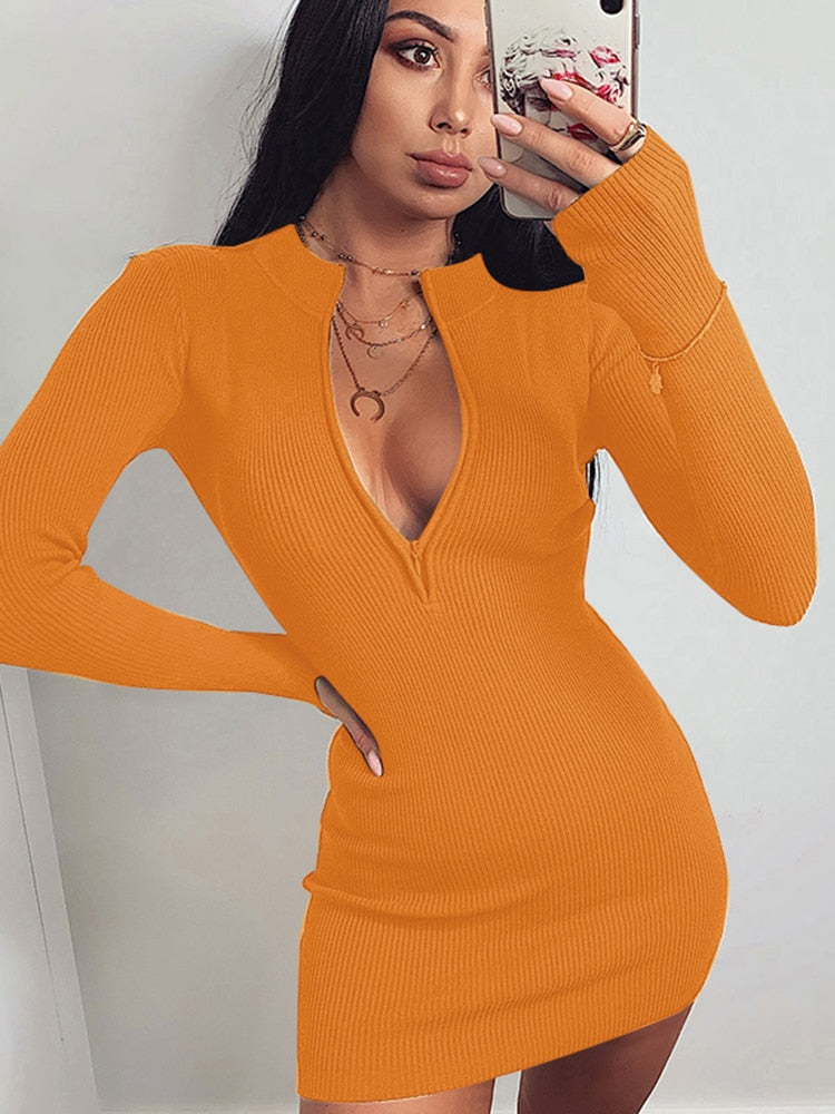 V-Neck Bodycon Dresses