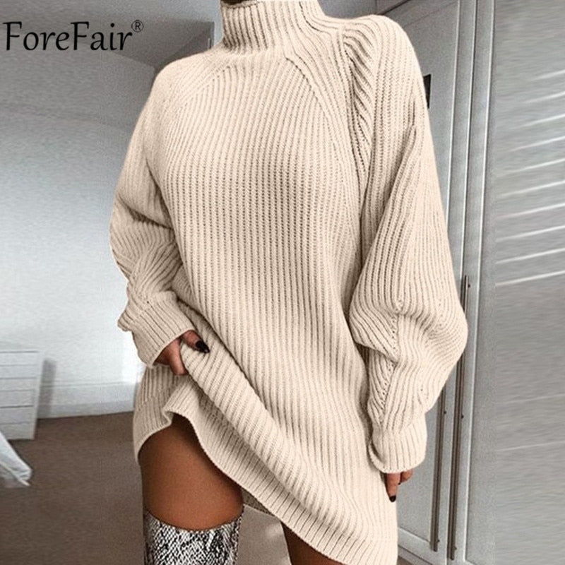 Turtleneck Long Sleeve Sweater Dress