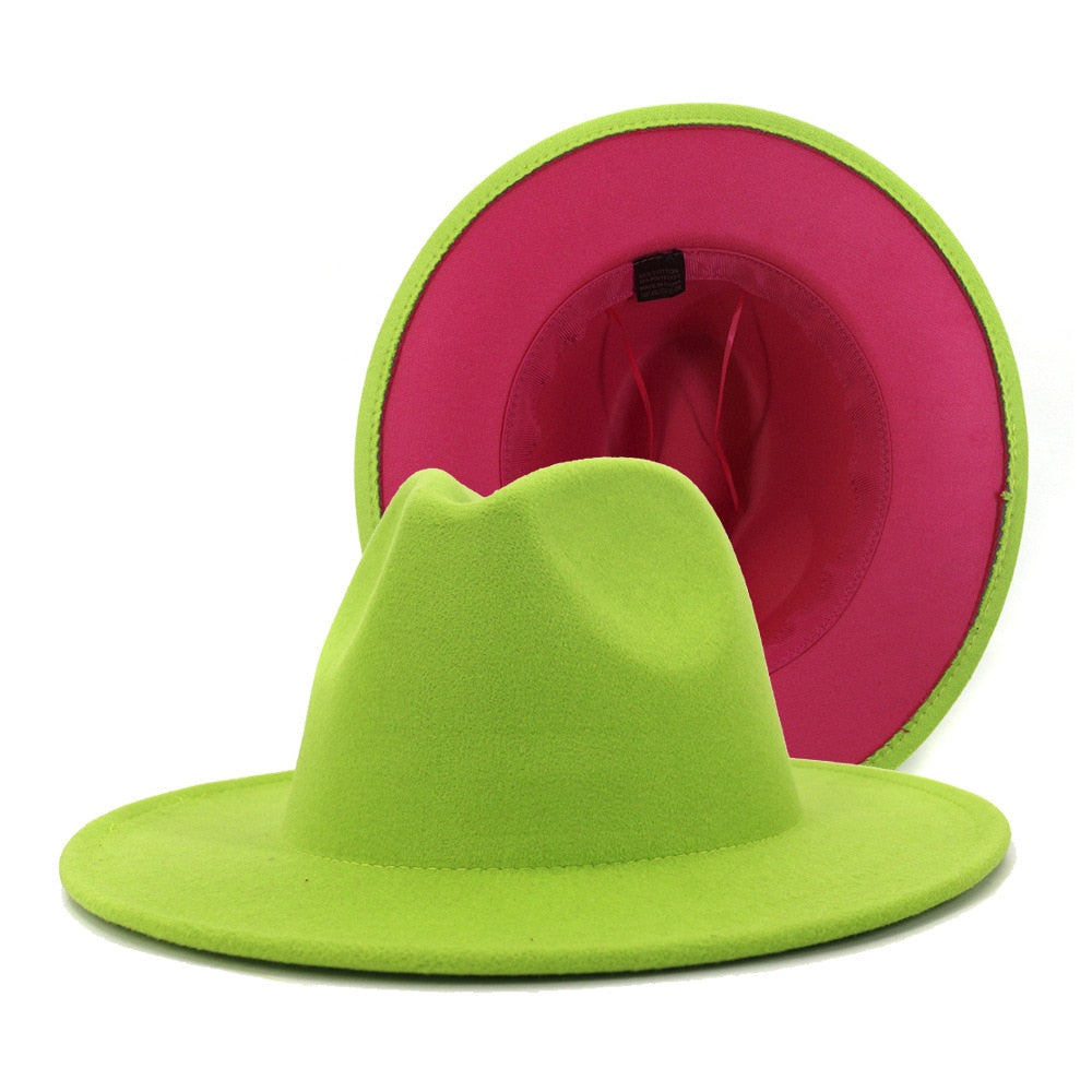 Two tone Fedoras Jazz Hats For Women