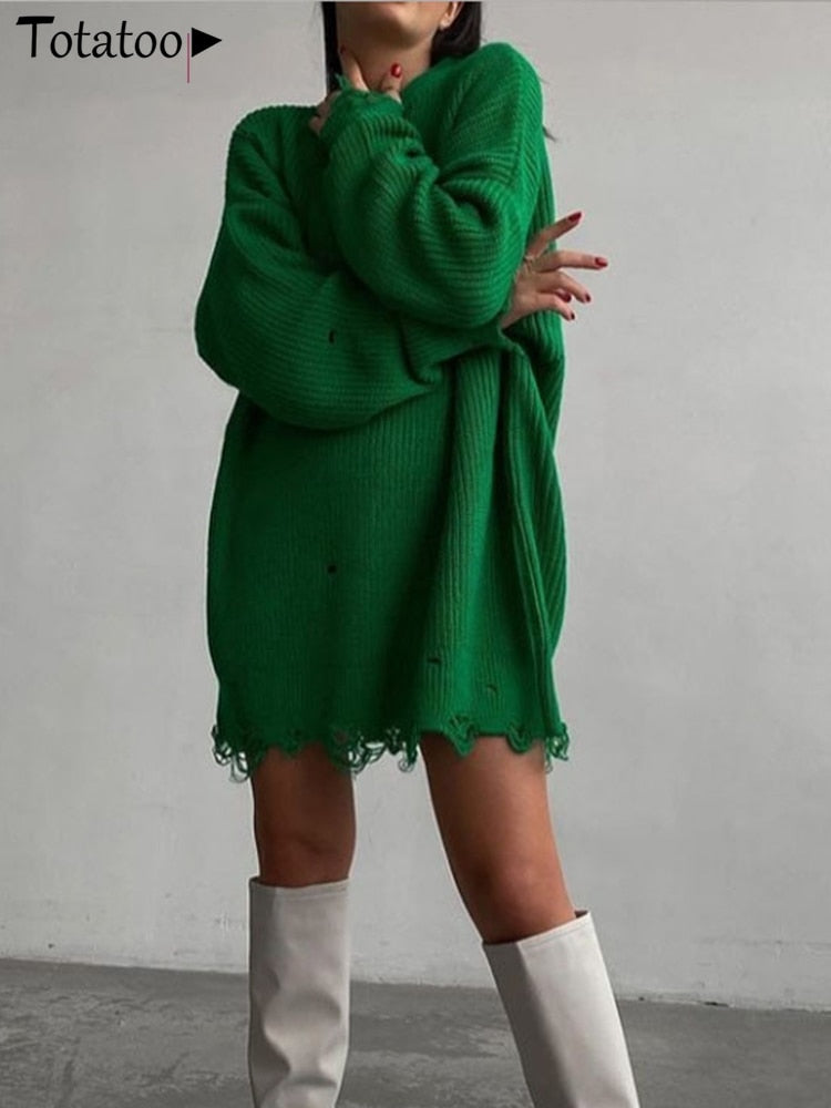 Turtleneck Knit Sweater Dress