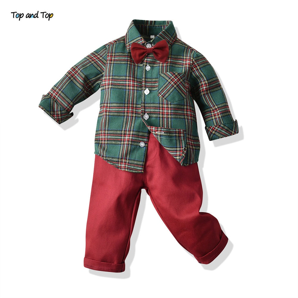 Toddler Boys Formal Tops And Suspender Pants