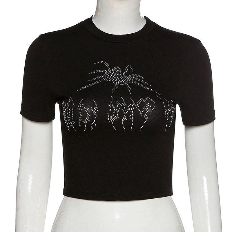 Spider Goth Graphic T Shirt