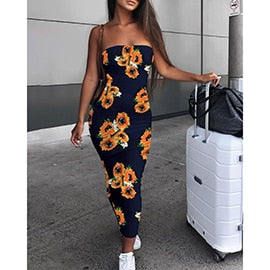 Sunflower Print Long Skirt