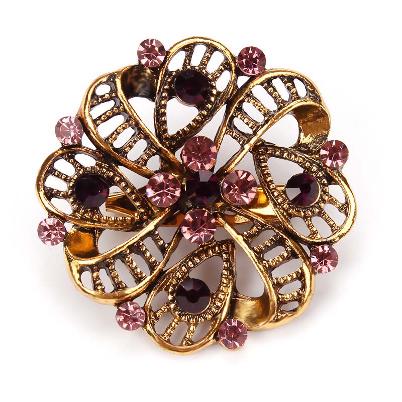 Assorted Colors Crystal Rhinestones Flower pin