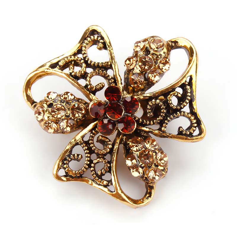 Assorted Colors Crystal Rhinestones Flower pin