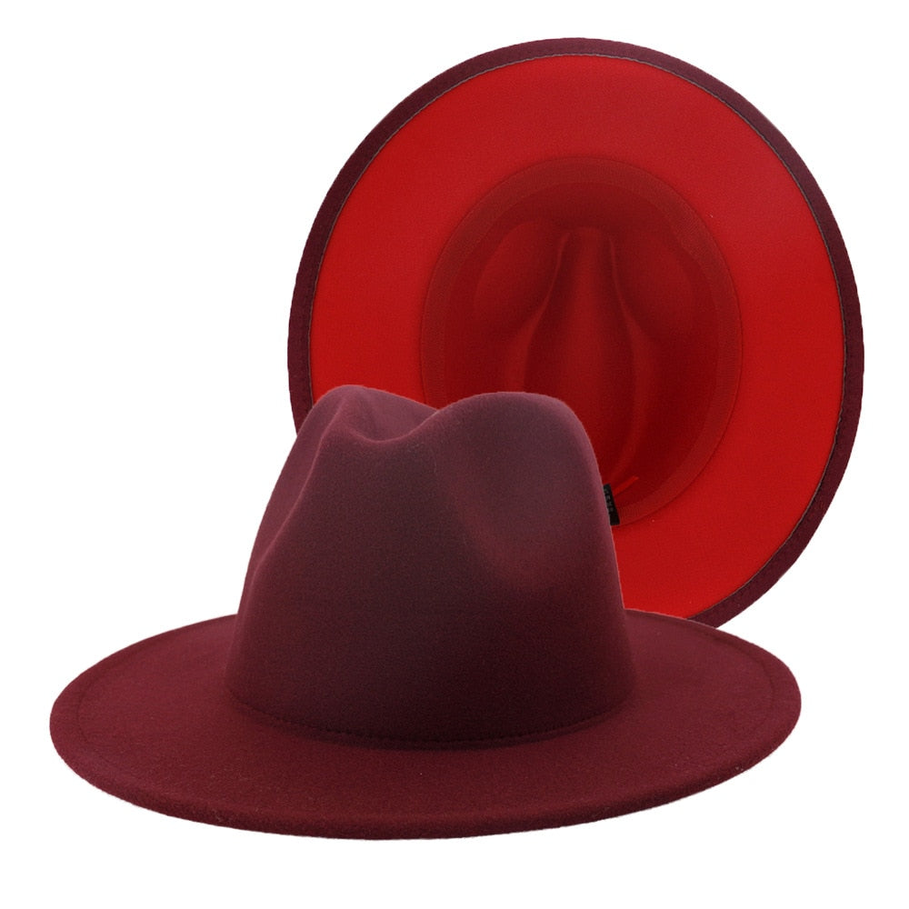 Two tone Fedoras Jazz Hats For Women