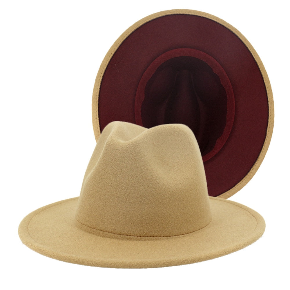 Two tone Fedoras Jazz Hats For Women