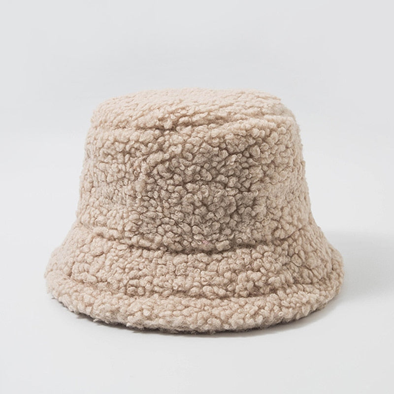 Winter Bucket Lamb Plush Hat