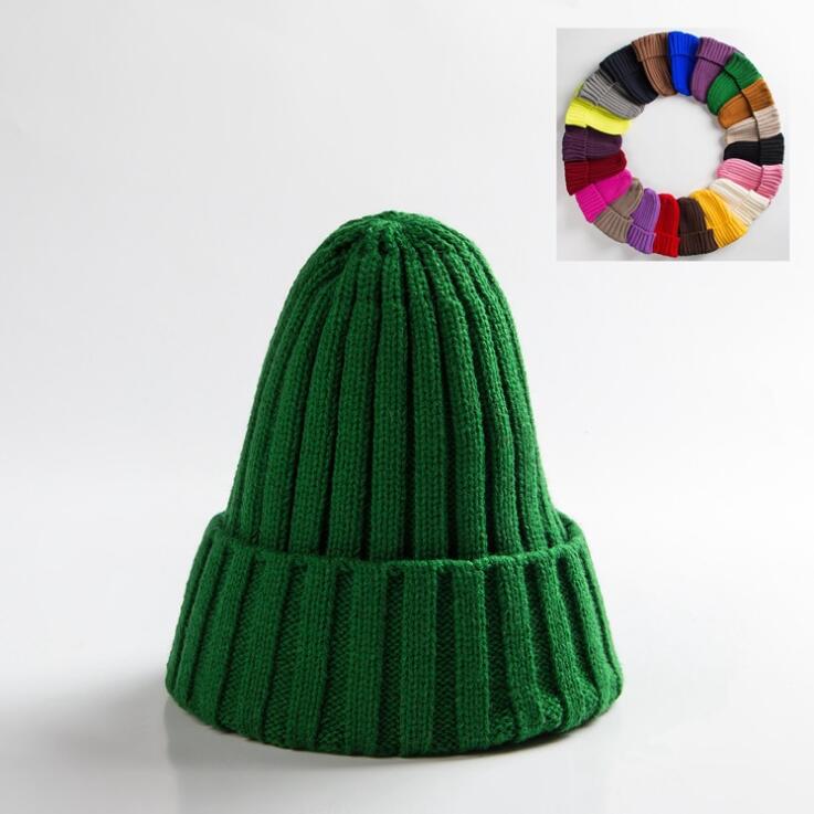 Cotton Blends Solid Warm Knitted Hat