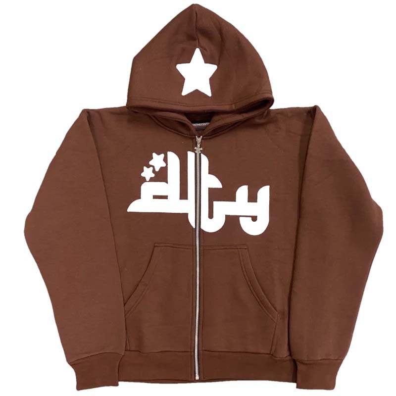 Star Letter Print Hoodie