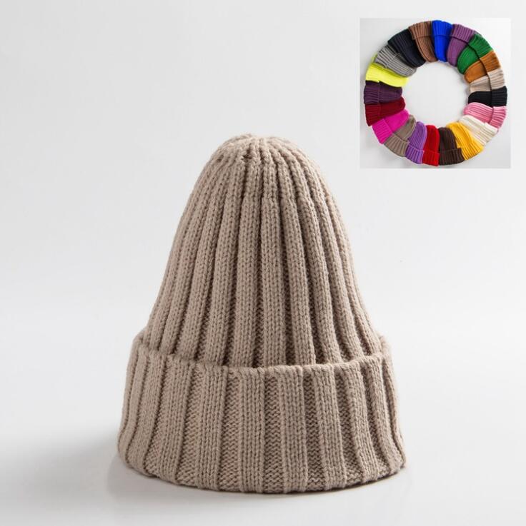 Cotton Blends Solid Warm Knitted Hat