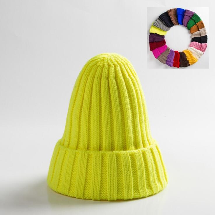 Cotton Blends Solid Warm Knitted Hat