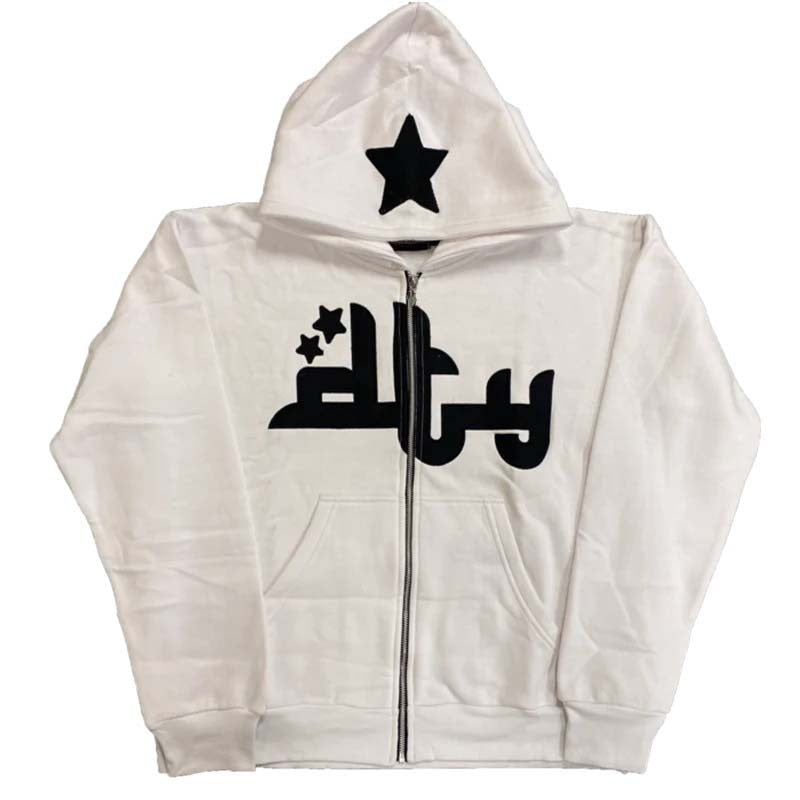 Star Letter Print Hoodie