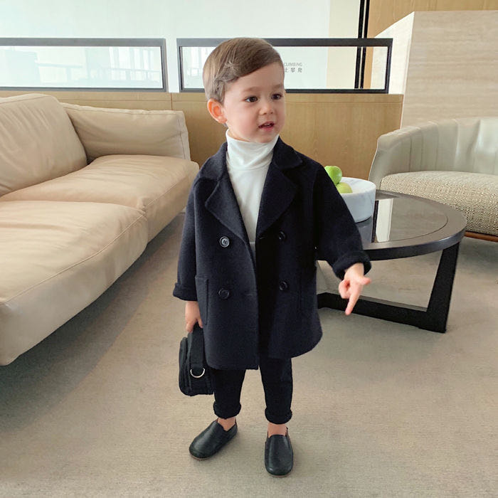 Double-breasted Trench Coat For Kids