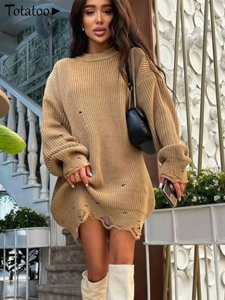 Turtleneck Knit Sweater Dress