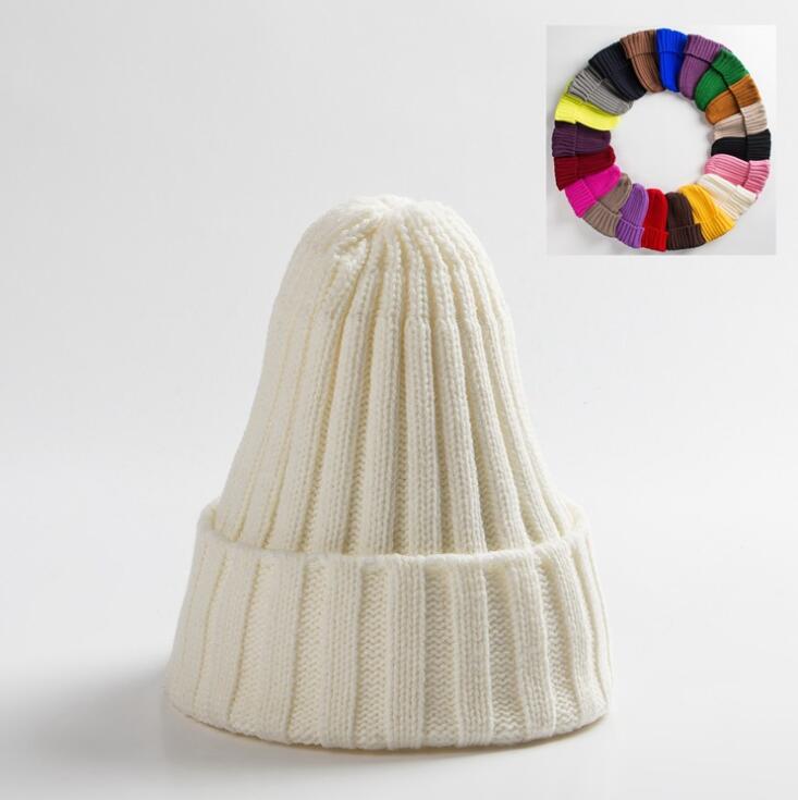 Cotton Blends Solid Warm Knitted Hat