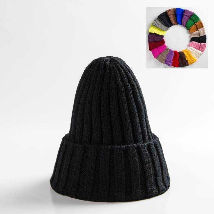 Cotton Blends Solid Warm Knitted Hat