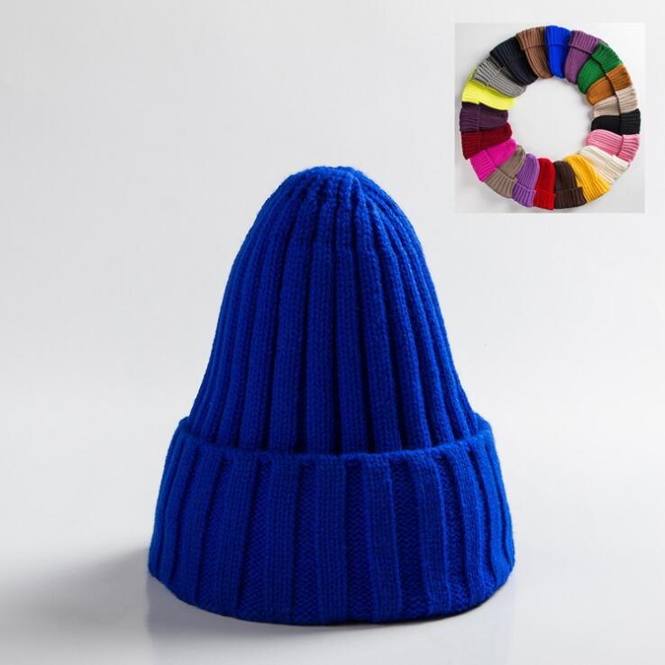 Cotton Blends Solid Warm Knitted Hat