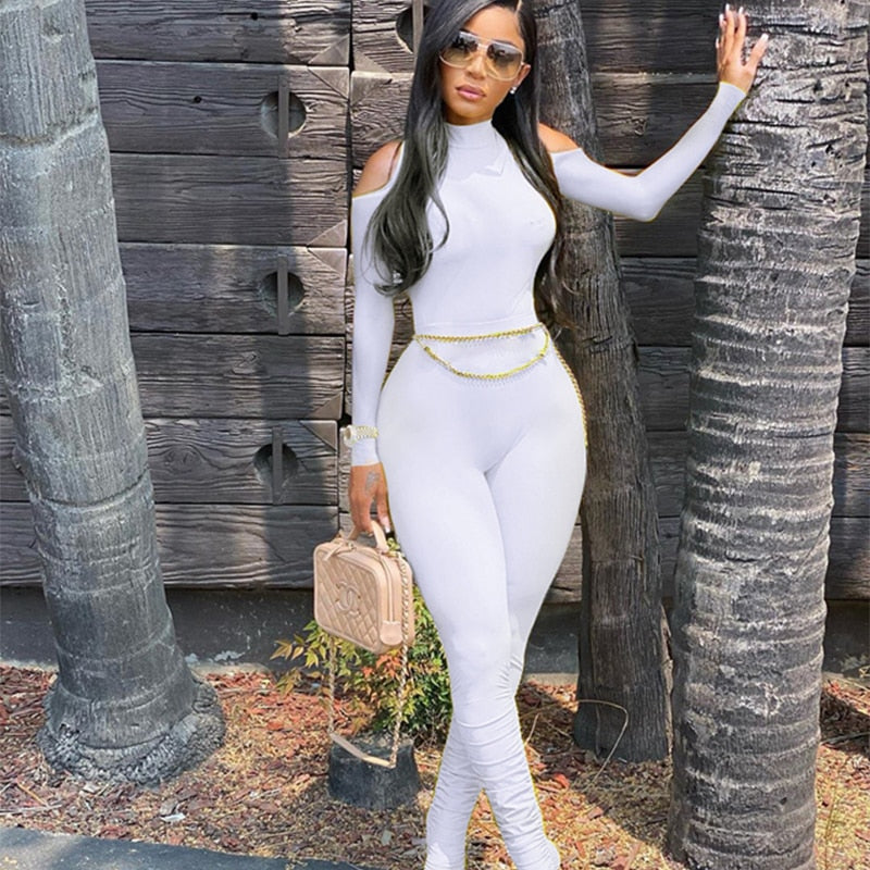 Long Sleeve Stacked One Piece Jumpsuit