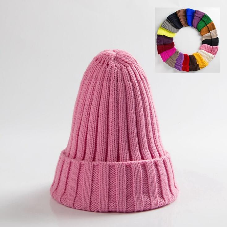 Cotton Blends Solid Warm Knitted Hat