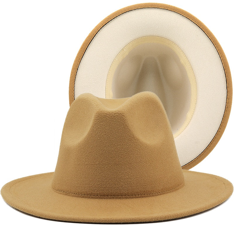 Two tone Fedoras Jazz Hats For Women