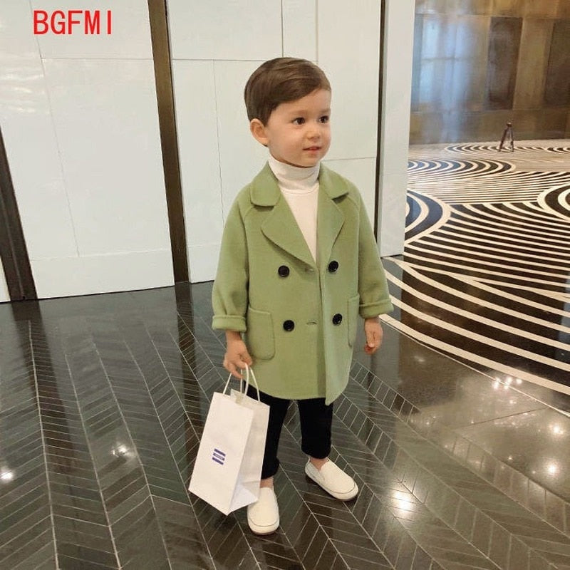 Double-breasted Trench Coat For Kids