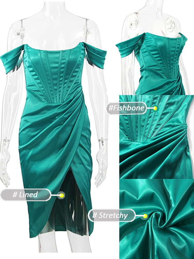 High Quality Satin Bodycon Dress