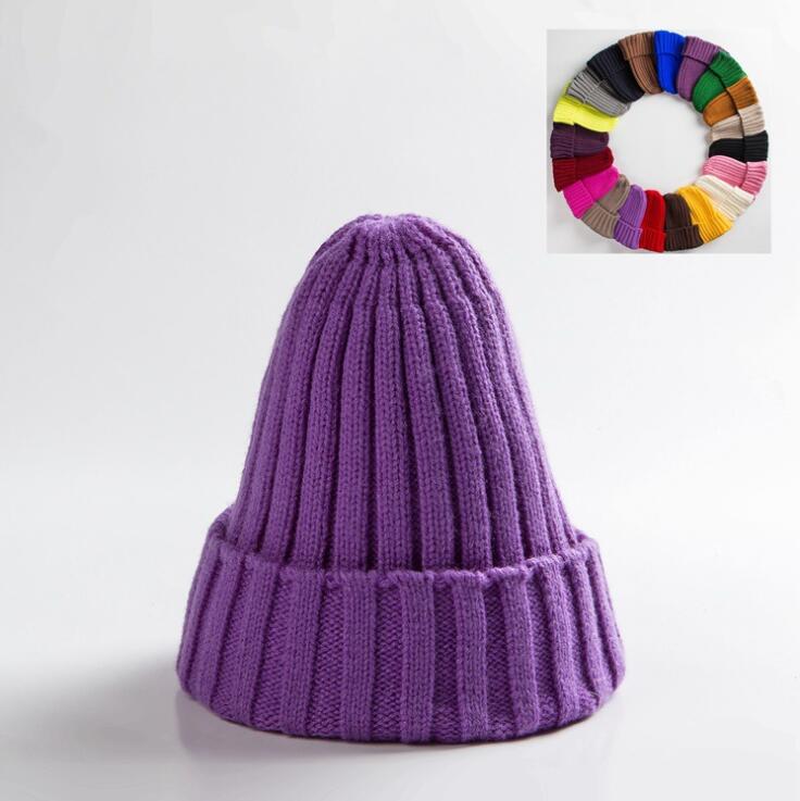 Cotton Blends Solid Warm Knitted Hat