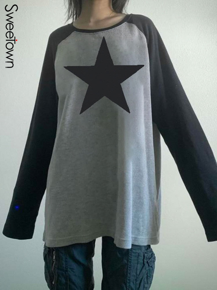 Star Print Full Sleeve Top