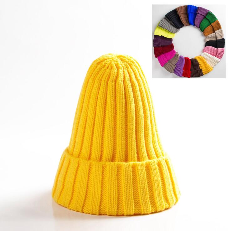 Cotton Blends Solid Warm Knitted Hat