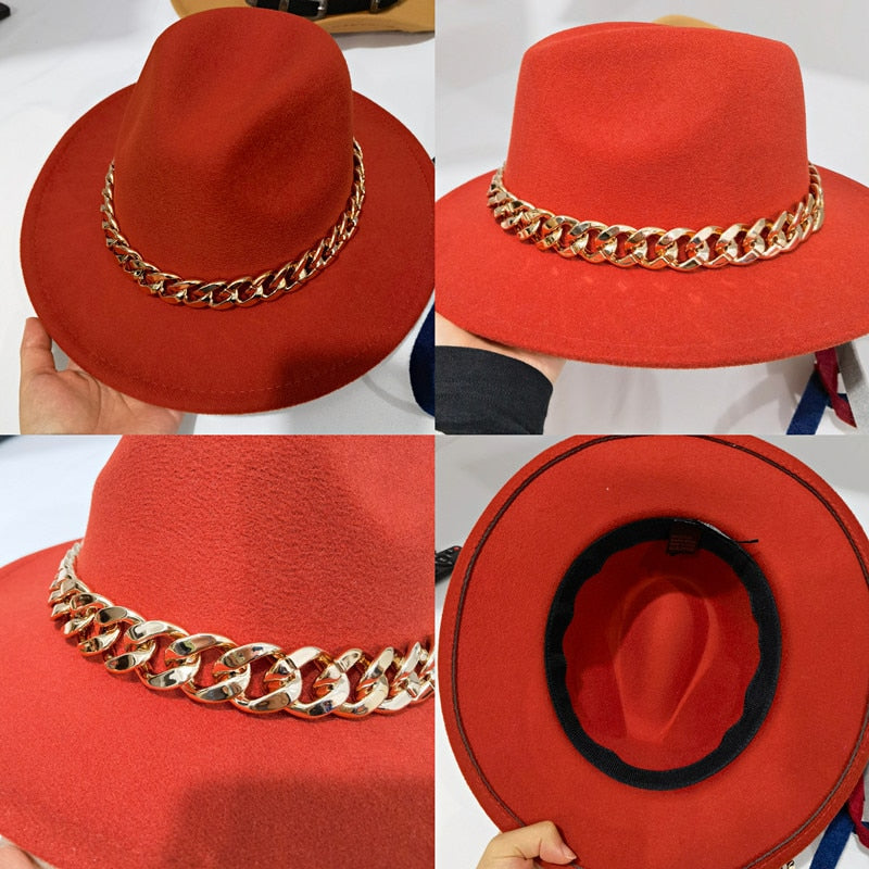 Fedora Hats for Women Men Wide Brim