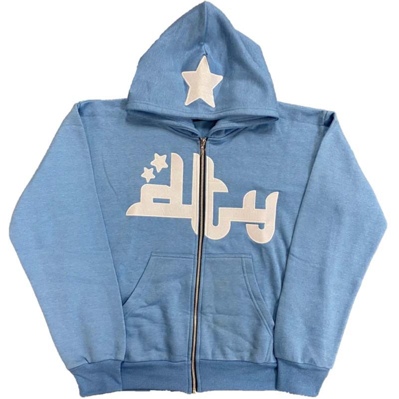 Star Letter Print Hoodie