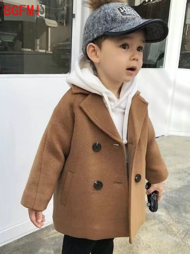 Double-breasted Trench Coat For Kids