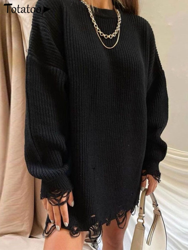 Turtleneck Knit Sweater Dress