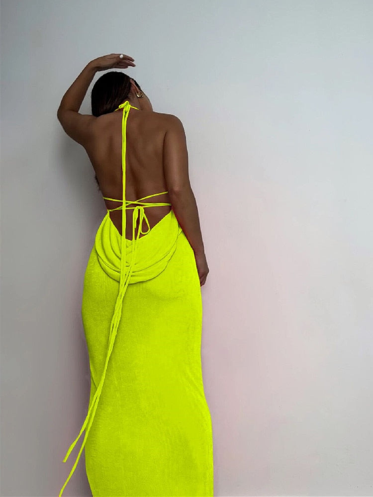 Backless Sexy Spaghetti Strap Slim Dress