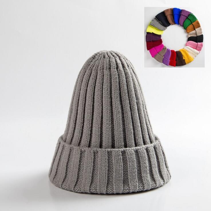 Cotton Blends Solid Warm Knitted Hat