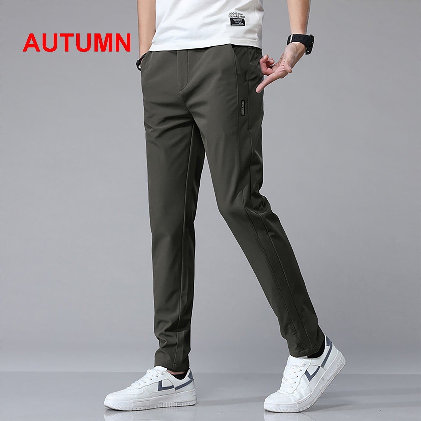 Silk Trousers Solid Color