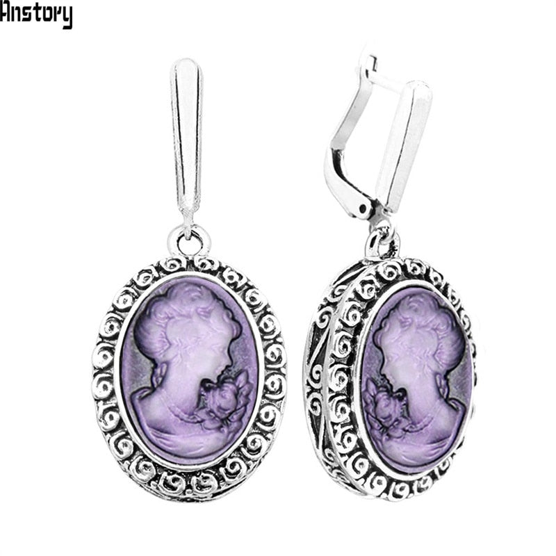 Lady Queen Cameo Earrings