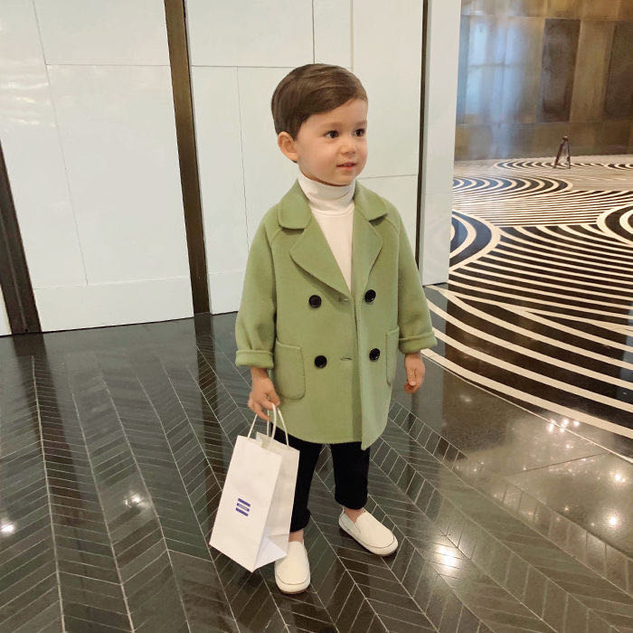 Double-breasted Trench Coat For Kids