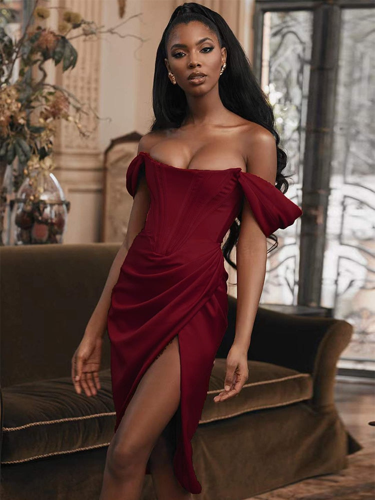 High Quality Satin Bodycon Dress