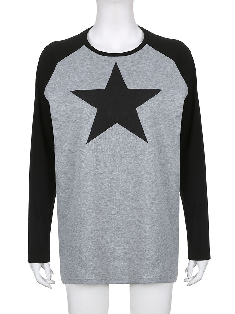 Star Print Full Sleeve Top